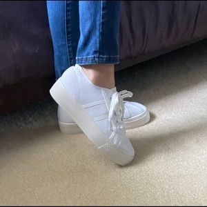Rock & Candy thick sole white tennis shoes 9.5